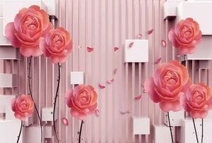 Фотообои 3D Divino Decor Розы на кубах 400х27