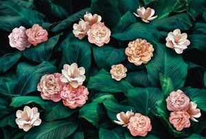 Фотообои Divino Decor Цветы на зеленых листьях 400х270