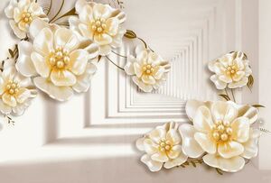 Фотообои Divino Decor F коллекцияF-049 Жемчужные цветы в тоннеле 400х270-1Divino