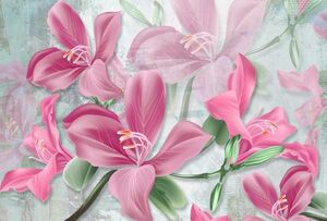 Фотообои Divino Decor Z-346 Розовые лилии 400х270 DIVINO