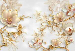Фотообои Divino Decor Золотые цветы 400х270
