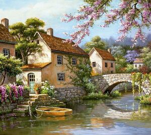 Фотообои Divino Decor/B коллекцияB-048Деревня живопись 300х27
