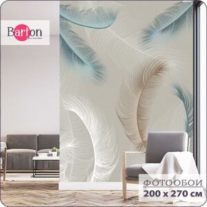 Фотообои на стену флизелиновые 3d Bartonwall Перья 200х270 см