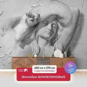 Фотообои Первое Ателье Портрет девушки нарисованной на штукатурке 400х270 см