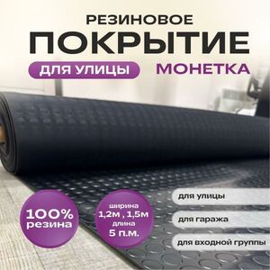 Резиновое покрытие Монетка для улицы 1.2х5 м